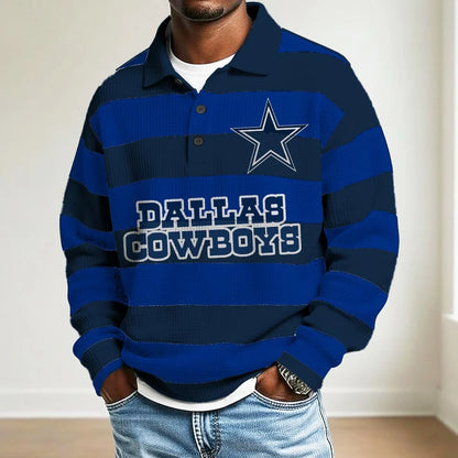 LIMITED EDITION - NEW CUSTOMIZED NFL21 DL COWBOYS MEN LONG SLEEVE POLO SHIRT