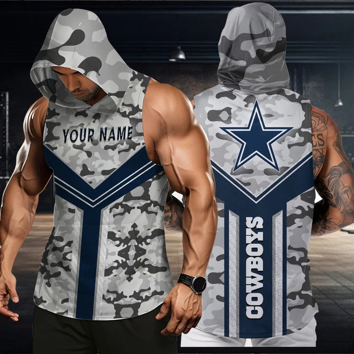 LIMITED EDITION - NEW CUSTOMIZED NFL21 DCB DALLAS COWBOYS HOODED TANK TOP