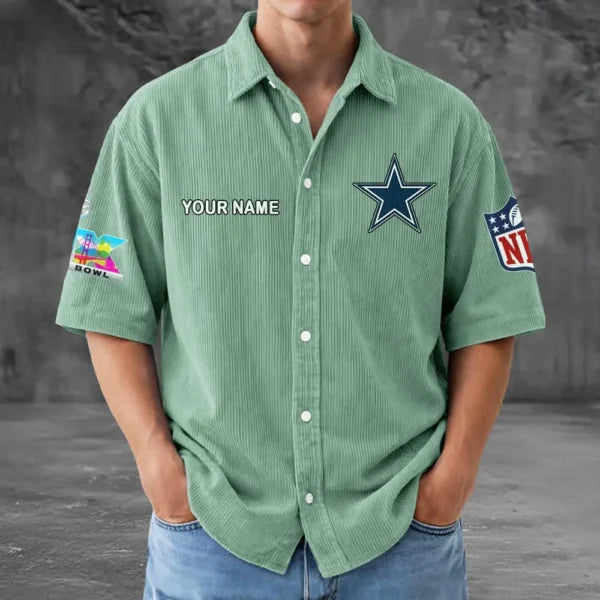 LIMITED EDITION - NEW CUSTOMIZED NFL21 DCB DALLAS COWBOYS SEERSUCKER BUTTON SHIRT