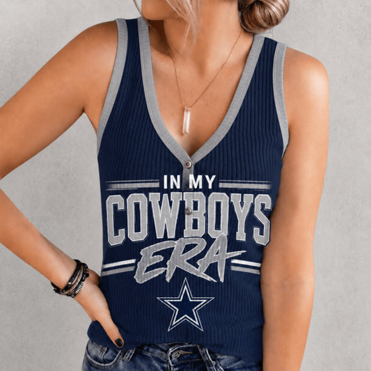[SPECIAL OFFER] NEW CUSTOMIZED NFL21 DCB DALLAS COWBOYS WOMEN'S V-NECK TANK TOP
