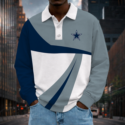 [SPECIAL OFFER] NEW CUSTOMIZED NFL21 DCB DALLAS COWBOYS LONG SLEEVE POLO SHIRT