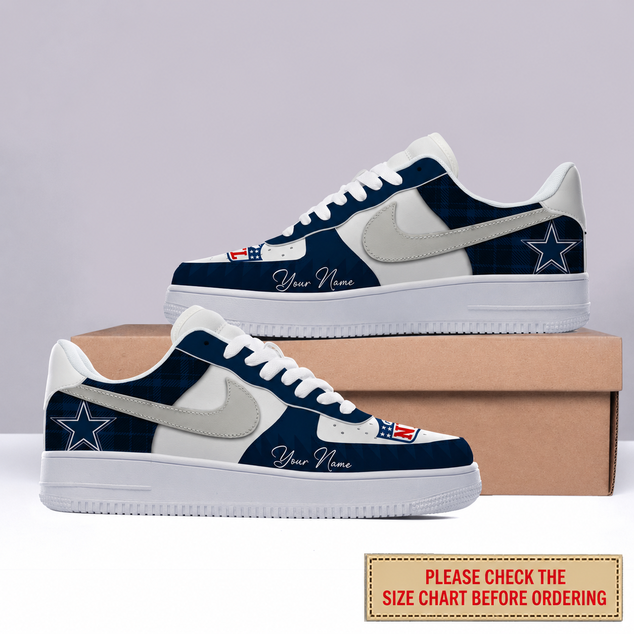 LIMITED EDITION - NEW CUSTOMIZED NFL21 DCB DALLAS COWBOYS AF1 SHOES