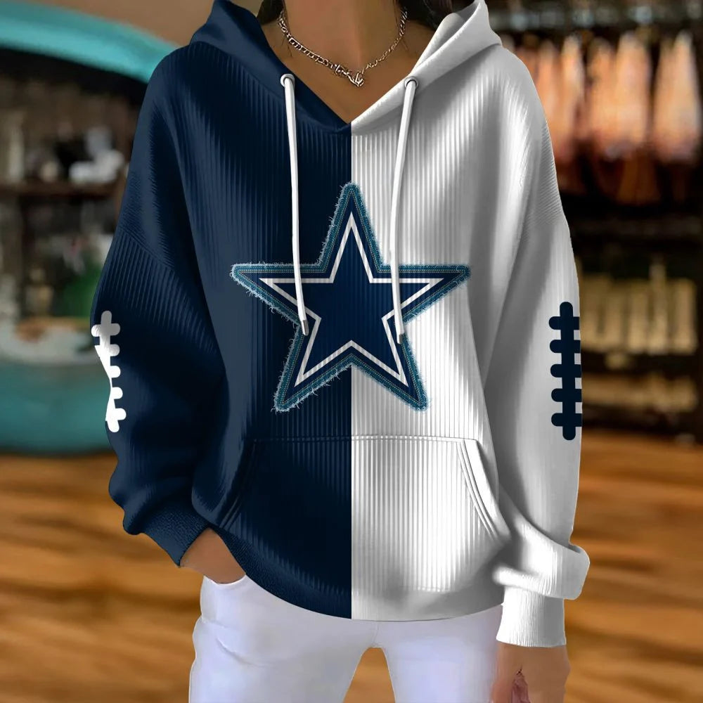 LIMITED EDITION - NEW CUSTOMIZED NFL21 DCB DALLAS COWBOYS RIBBED HOODIE & SWEATSHIRT