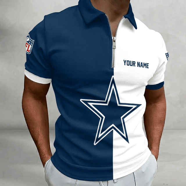 [SPECIAL OFFER] NEW CUSTOMIZED NFL21 DCB DALLAS COWBOYS ZIP POLO SHIRT