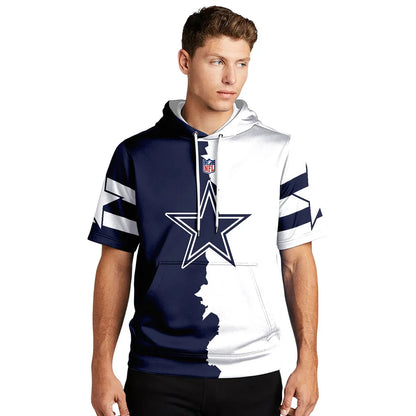 LIMITED EDITION - NEW CUSTOMIZED NFL21 DCB DALLAS COWBOYS SHORT SLEEVE HOODIE T-SHIRT