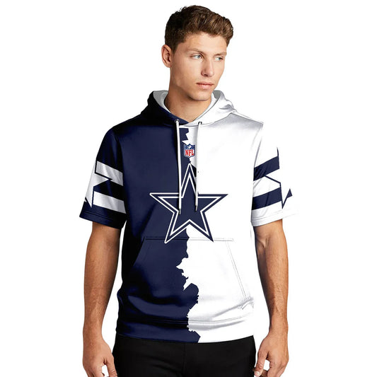 LIMITED EDITION - NEW CUSTOMIZED NFL21 DCB DALLAS COWBOYS SHORT SLEEVE HOODIE T-SHIRT