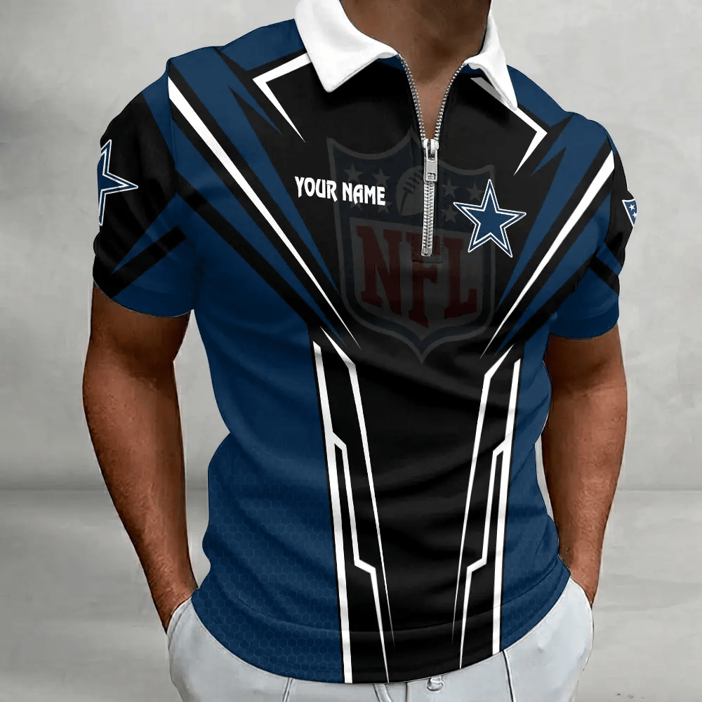 [SPECIAL OFFER] NEW CUSTOMIZED NFL21 DCB DALLAS COWBOYS ZIP POLO SHIRT