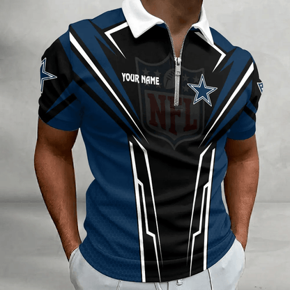 [SPECIAL OFFER] NEW CUSTOMIZED NFL21 DCB DALLAS COWBOYS ZIP POLO SHIRT