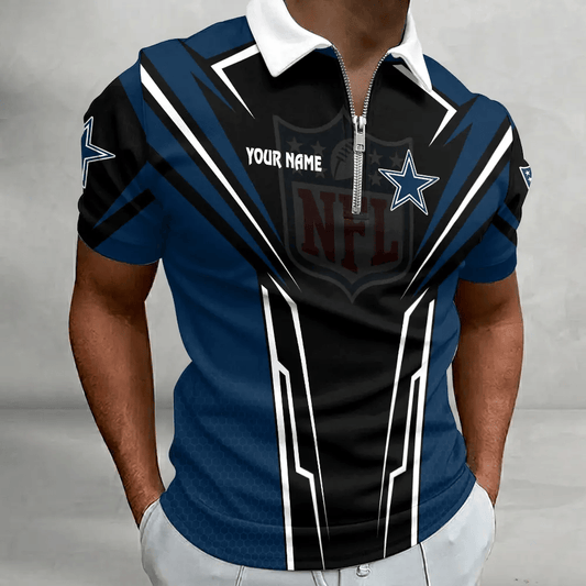 [SPECIAL OFFER] NEW CUSTOMIZED NFL21 DCB DALLAS COWBOYS ZIP POLO SHIRT