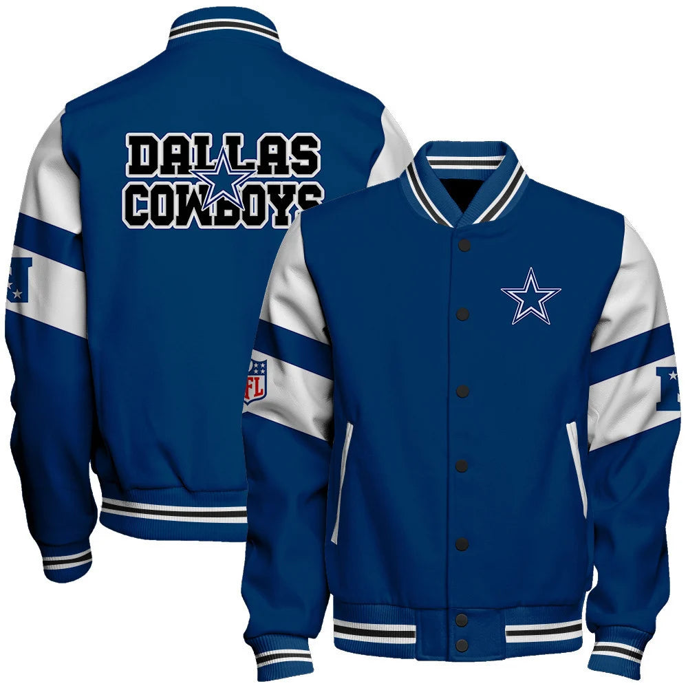 LIMITED EDITION - NEW CUSTOMIZED NFL21 DCB DALLAS COWBOYS SATIN VARSITY & BASEBALL JACKET