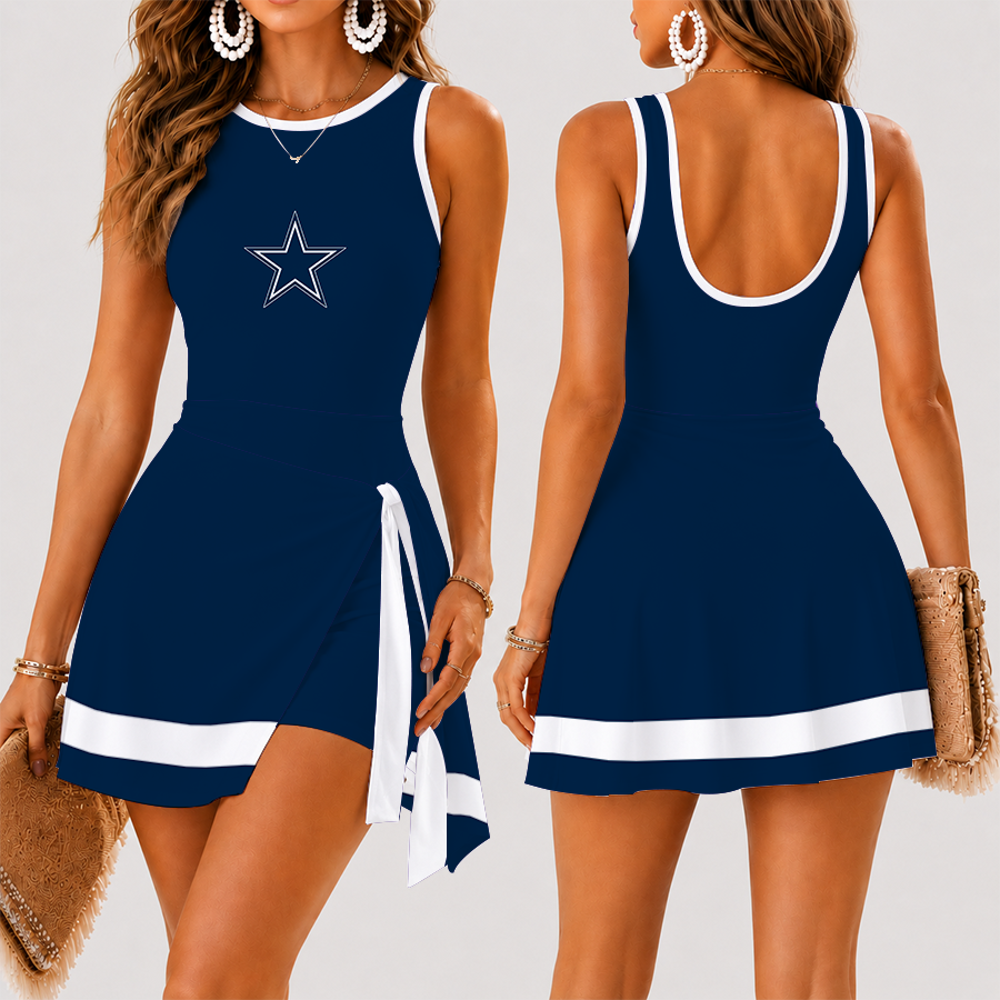 [SPECIAL OFFER] NEW CUSTOMIZED NFL21 DCB DALLAS COWBOYS WOMEN'S SUMMER SKORT DRESS