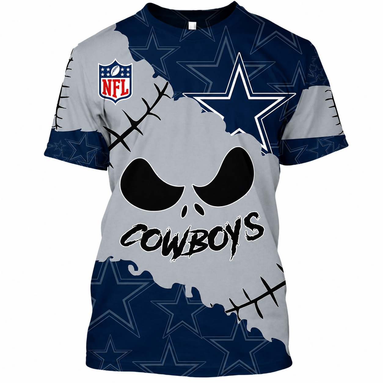 LIMITED EDITION - NEW CUSTOMIZED NFL21 DCB DALLAS COWBOYS HALLOWEEN SKULL APPAREL FOR FANS