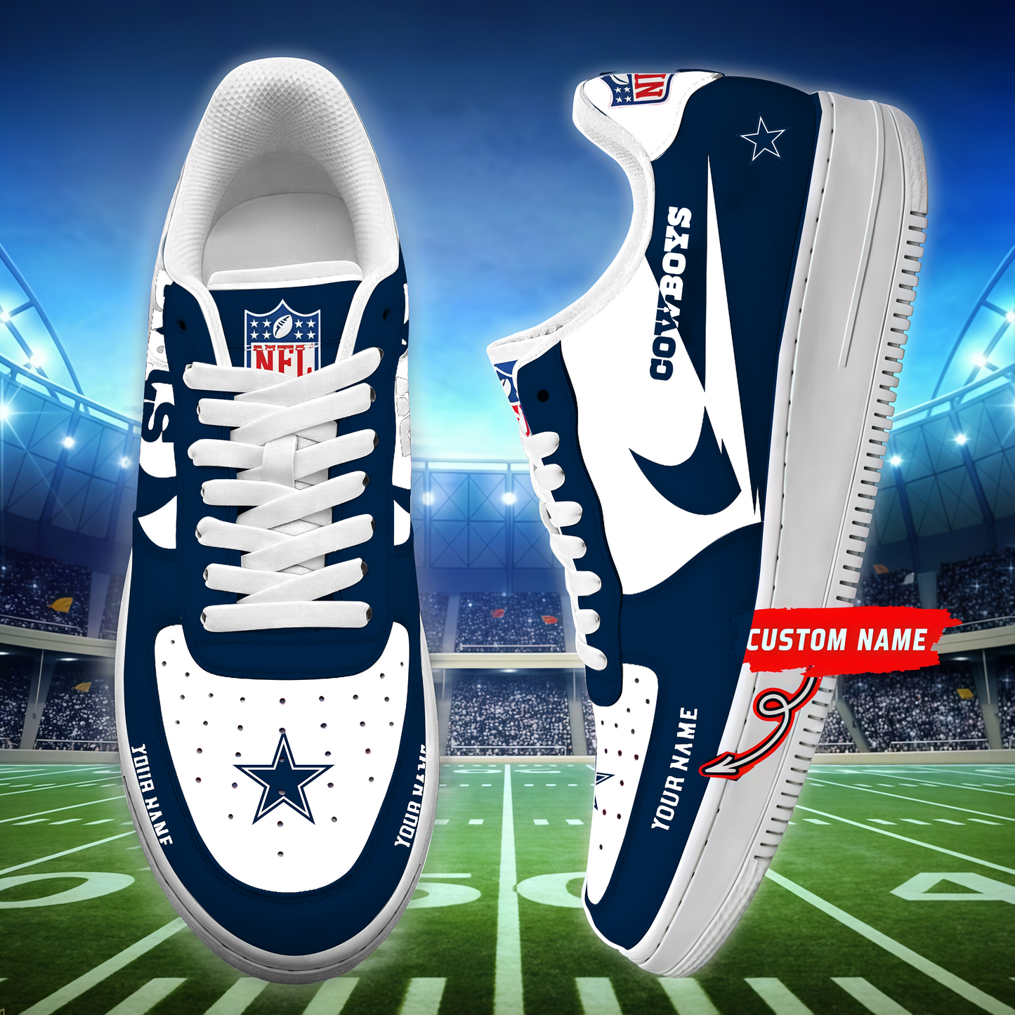 [SPECIAL OFFER] NEW CUSTOMIZED NFL21 DCB DALLAS COWBOYS AF1 SNEAKERS