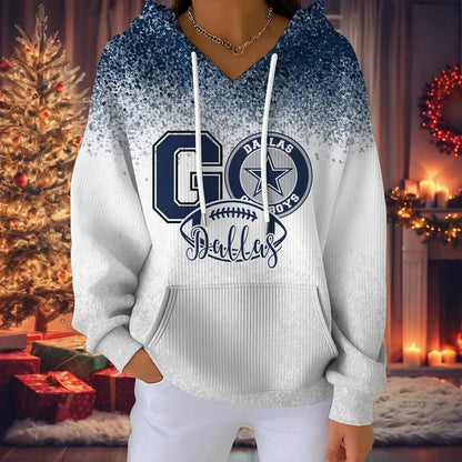 LIMITED EDITION - NEW CUSTOMIZED NFL21 DCB DALLAS COWBOYS RIBBED HOODIE & SWEATSHIRT