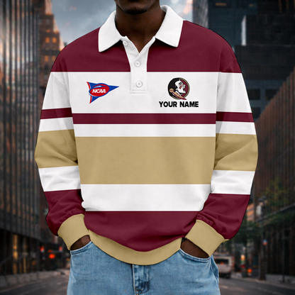 LIMITED EDITION - NEW CUSTOMIZED NCAA FBS21 FLS FLORIDA STATE SEMINOLES UNISEX LONG SLEEVE POLO