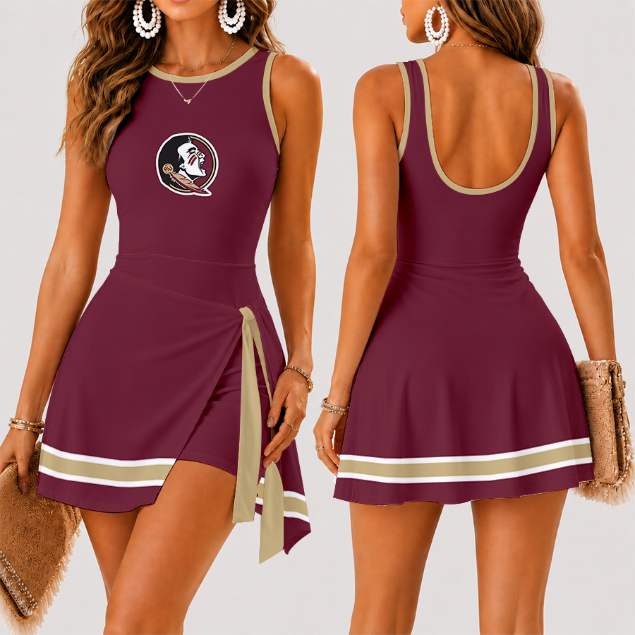 [FAN FAVORITE] NEW CUSTOMIZED NCAA FBS21 FLS FLORIDA STATE SEMINOLES WOMEN'S SUMMER SKORT DRESS