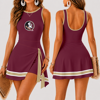 [FAN FAVORITE] NEW CUSTOMIZED NCAA FBS21 FLS FLORIDA STATE SEMINOLES WOMEN'S SUMMER SKORT DRESS
