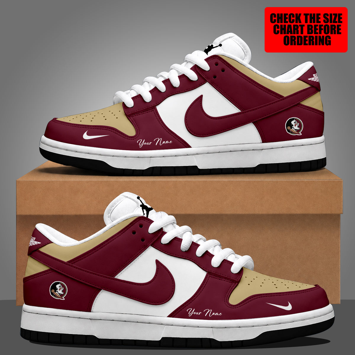 [FAN FAVORITE] NEW CUSTOMIZED NCAA FBS21 FLS FLORIDA STATE SEMINOLES DUNK LOW SHOES