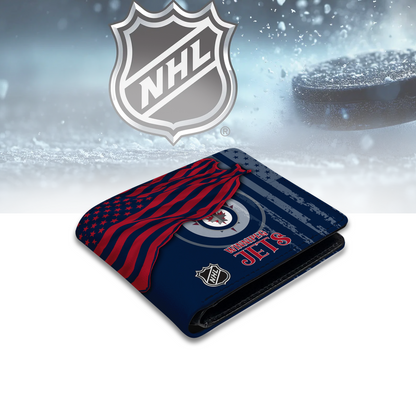 [SUPER SALE ] NEW CUSTOMIZED NHL21 WPJ WINNIPEG JETS LEATHER WALLET