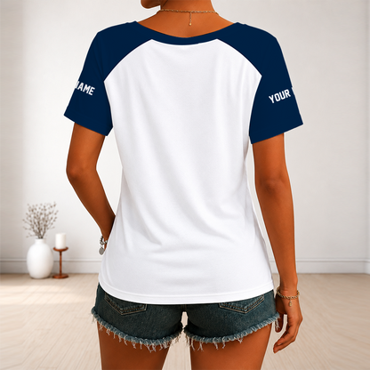 [SPECIAL OFFER] NEW CUSTOMIZED NFL21 DCB DALLAS COWBOYS V-NECK FEMALE SHIRT