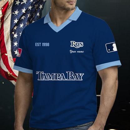 [FLASH SALE] NEW CUSTOMIZED MLB21 TBR TAMPA BAY RAYS POLO SHIRT