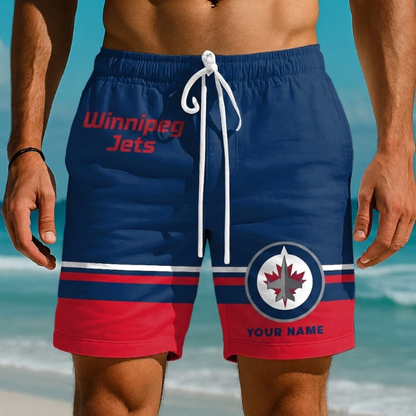 EXCLUSIVE EDITION - NEW CUSTOMIZED NHL21 WPJ WINNIPEG JETS SHORT PANTS
