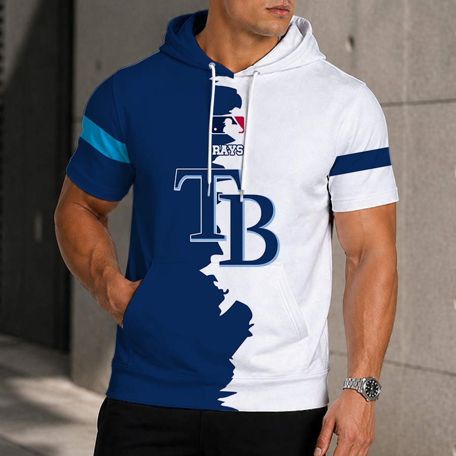 LIMITED EDITION - NEW CUSTOMIZED MLB21 TBR TAMPA BAY RAYS SHORT SLEEVE HOODIE