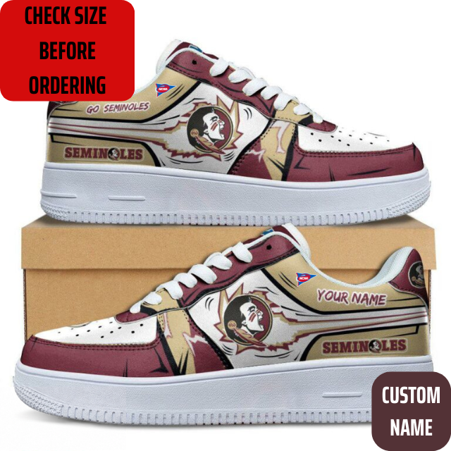 VIRAL EDITION - NEW CUSTOMIZED NCAA FBS21 FLS FLORIDA STATE SEMINOLES AF1 SHOES