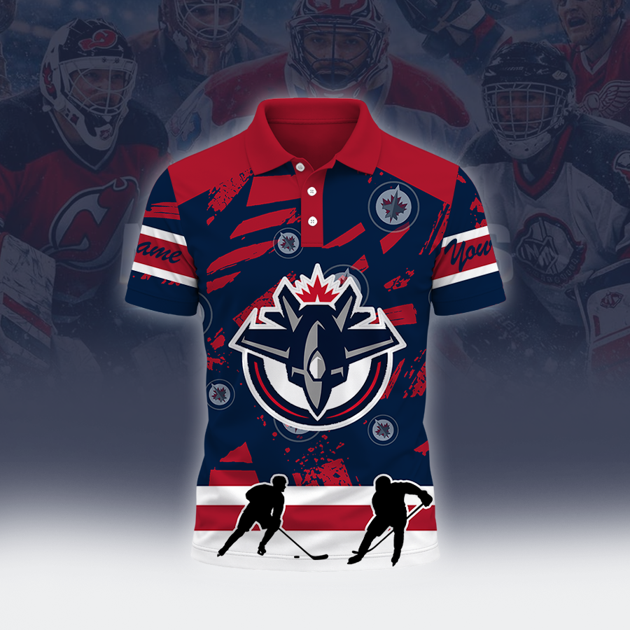 [SUPER SALE] NEW CUSTOMIZED NHL21 WPJ WINNIPEG JETS POLO SHIRT