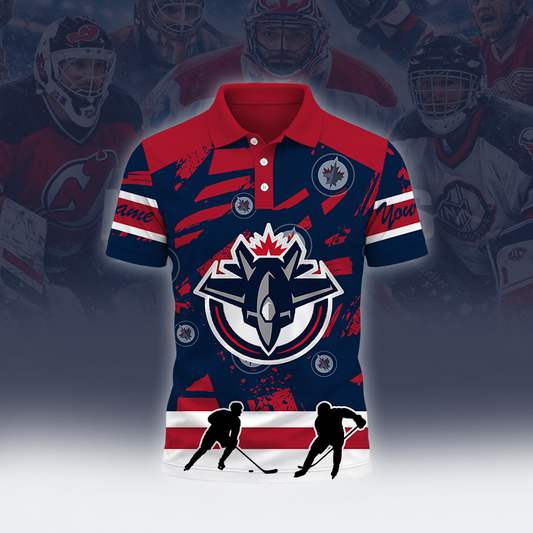 [SUPER SALE] NEW CUSTOMIZED NHL21 WPJ WINNIPEG JETS POLO SHIRT