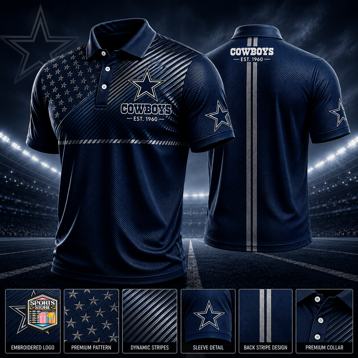 VIRAL EDITION - NEW CUSTOMIZED NFL21 DCB DALLAS COWBOYS POLO SHIRT, ZIP POLO SHIRT & T-SHIRTS