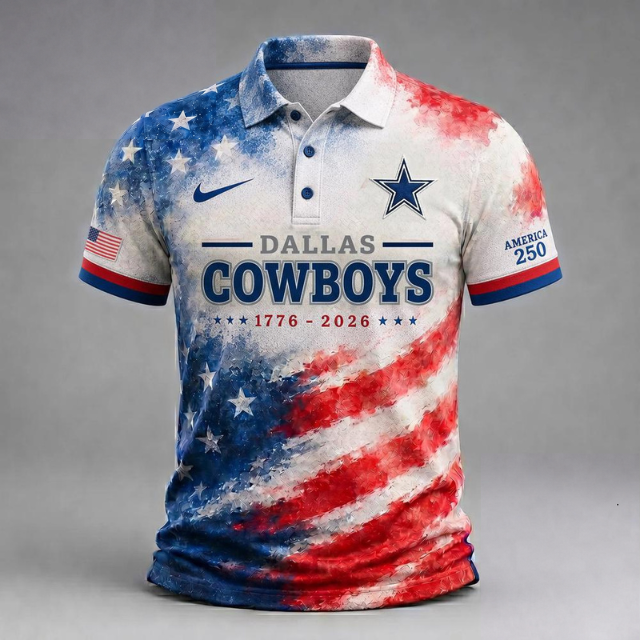 MEGA SALE - NEW CUSTOMIZED NFL21 DCB DALLAS COWBOYS USA 250TH ANNIVERSARY POLO SHIRT, ZIP POLO SHIRT & T-SHIRTS