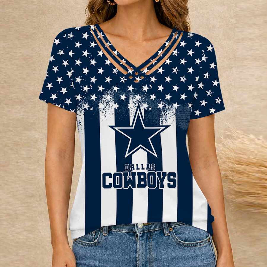 [SPECIAL OFFER] NEW CUSTOMIZED NFL21 DCB DALLAS COWBOYS V-NECK SHIRT