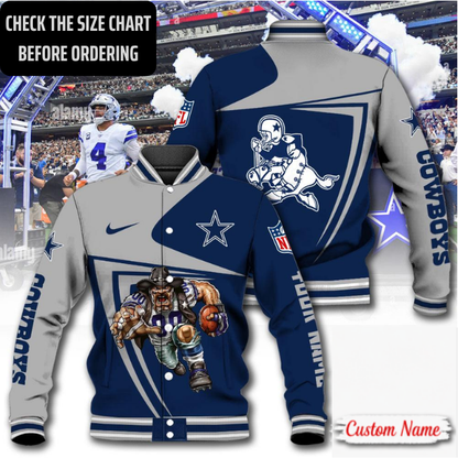 EXCLUSIVE EDITION - NEW CUSTOMIZED NFL21 DCB DALLAS COWBOYS SATIN VARSITY & BASEBALL JACKET