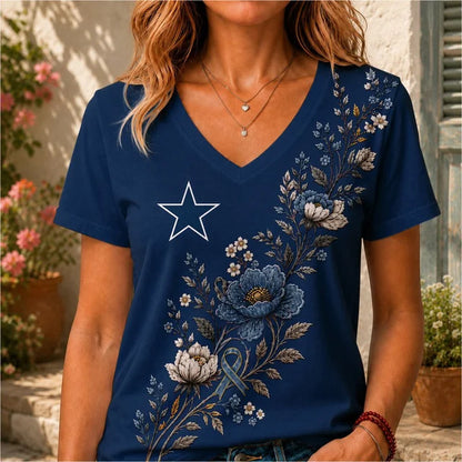 ELITE EDITION - NEW CUSTOMIZED NFL21 DCB DALLAS COWBOYS V-NECK FEMALE SHIRT