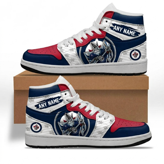 VIRAL EDITION - NEW CUSTOMIZED NHL21 WPJ WINNIPEG JETS AIR JORDAN SNEAKERS