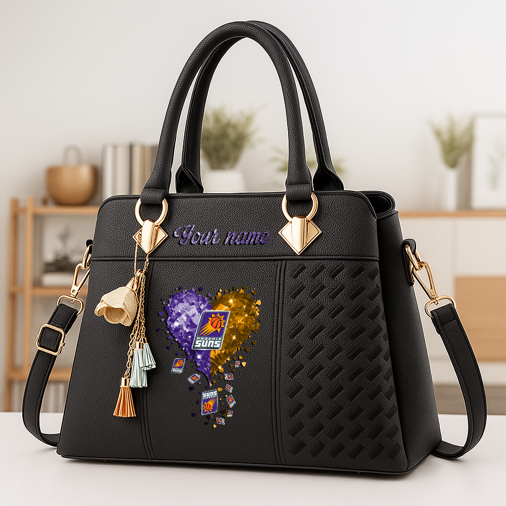 LIMITED EDITION - NEW CUSTOMIZED NBA21 PSU PHOENIX SUNS ZIP HANDBAG MULTICOLOR