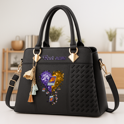 LIMITED EDITION - NEW CUSTOMIZED NBA21 PSU PHOENIX SUNS ZIP HANDBAG MULTICOLOR