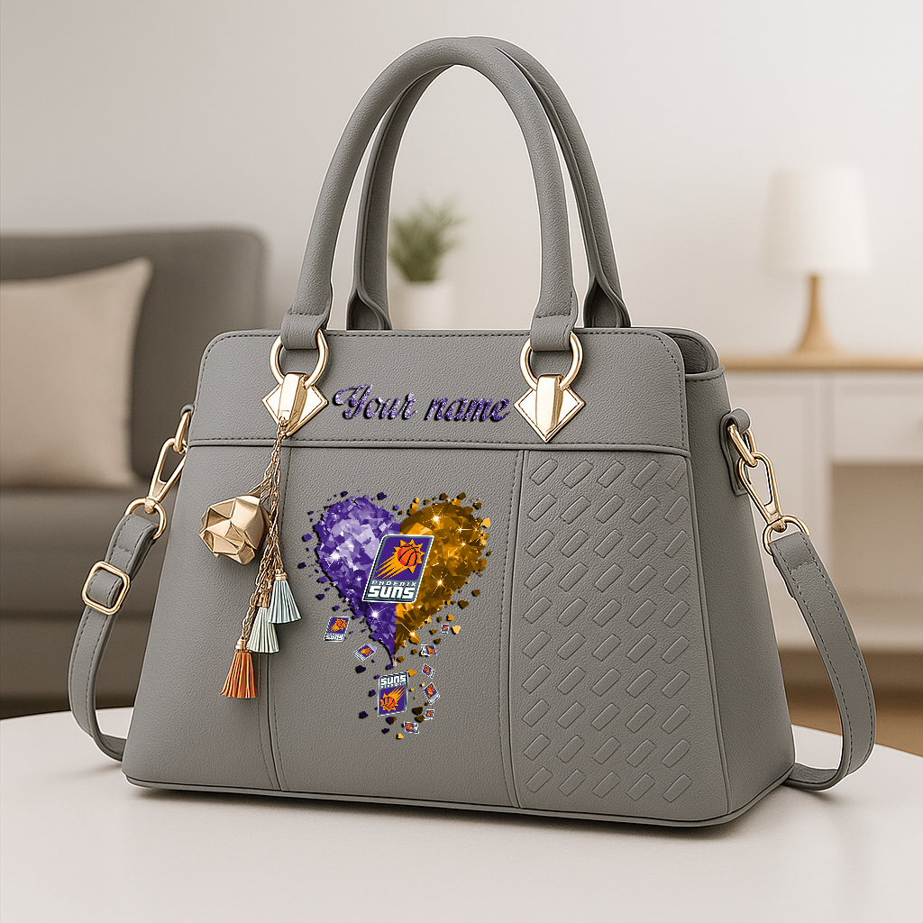 LIMITED EDITION - NEW CUSTOMIZED NBA21 PSU PHOENIX SUNS ZIP HANDBAG MULTICOLOR