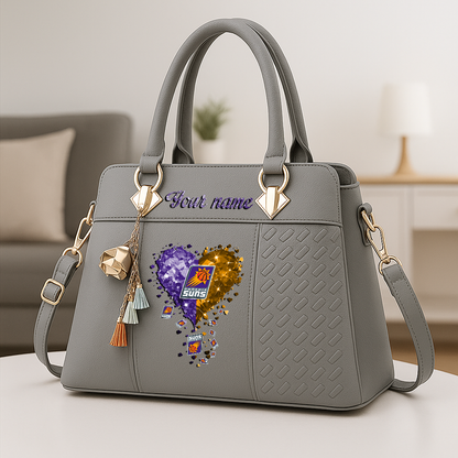 LIMITED EDITION - NEW CUSTOMIZED NBA21 PSU PHOENIX SUNS ZIP HANDBAG MULTICOLOR