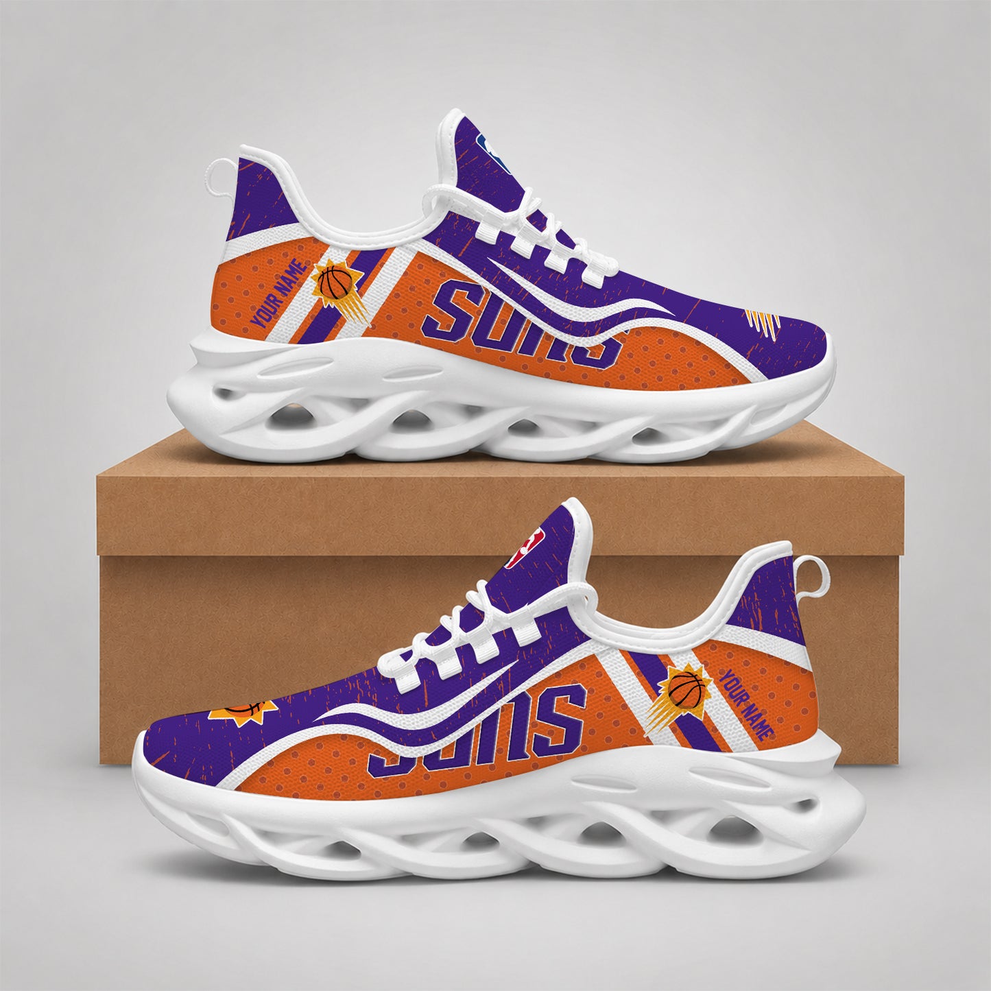 LIMITED EDITION - NEW CUSTOMIZED NBA21 PSU PHOENIX SUNS MAX SOUL SHOES