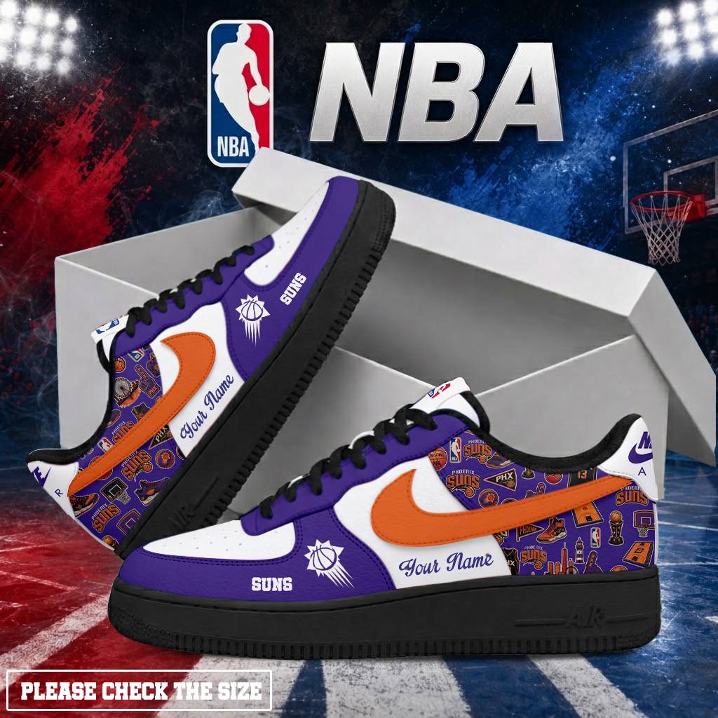 LIMITED EDITION - NEW CUSTOMIZED NBA21 PSU PHOENIX SUNS AF1 SHOES