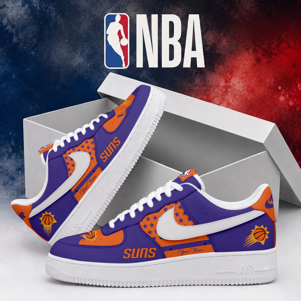LIMITED EDITION - NEW CUSTOMIZED NBA21 PSU PHOENIX SUNS AF1 SHOES
