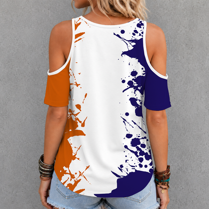 [HOT DEAL] NEW CUSTOMIZED NBA21 PSU PHOENIX SUNS CRISS CROSS V-NECK TOP