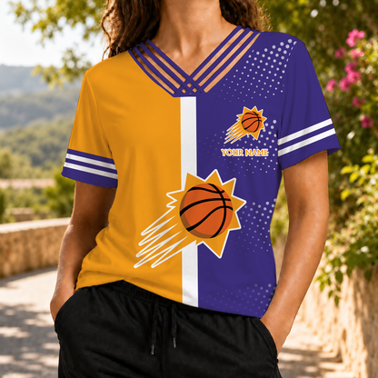 LIMITED EDITON - NEW CUSTOMIZED NBA21 PSU PHOENIX SUNS V-NECK SHIRT