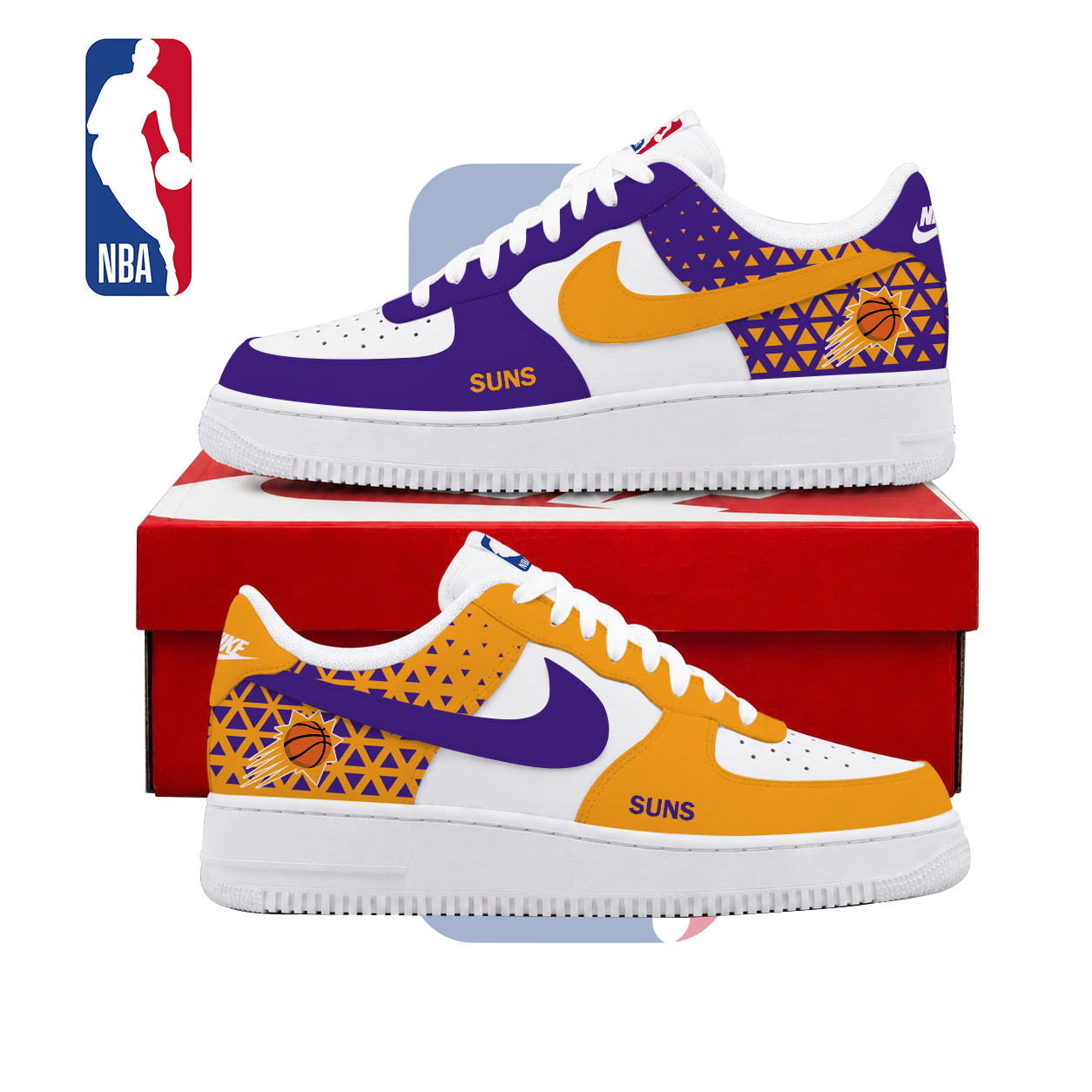 LIMITED EDITION - NEW CUSTOMIZED NBA21 PSU PHOENIX SUNS AF1 SHOES