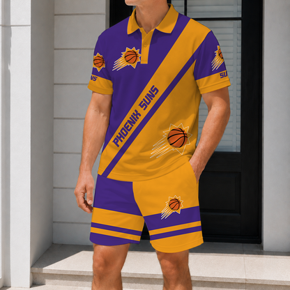 LIMITED EDITION - NEW CUSTOMIZED NBA21 PSU PHOENIX SUNS POLO SHIRT & SHORT PANTS SET