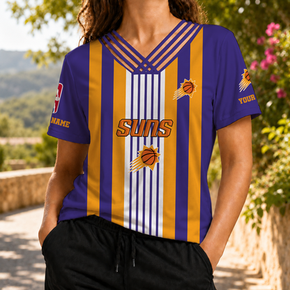 LIMITED EDITON - NEW CUSTOMIZED NBA21 PSU PHOENIX SUNS V-NECK SHIRT