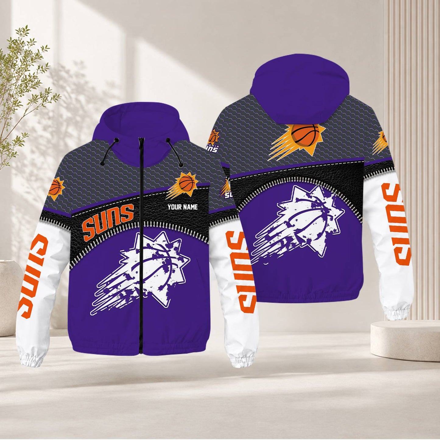 LIMITED EDITION - NEW CUSTOMIZED NBA21 PSU PHOENIX SUNS WINDBREAKER JACKET