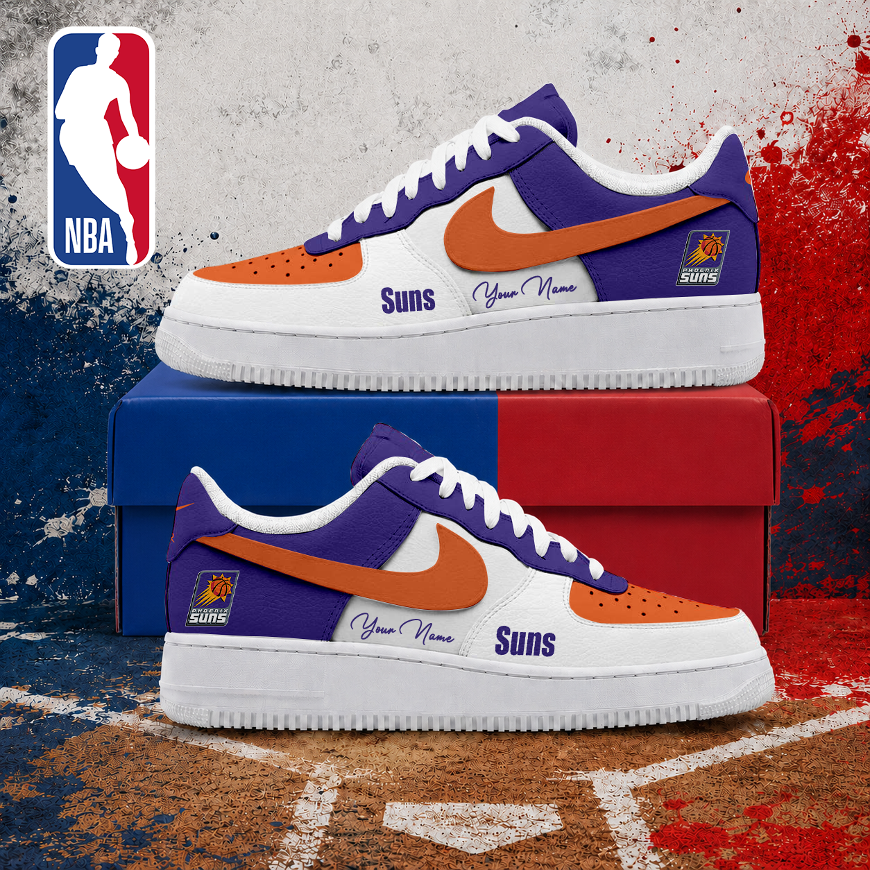 MEGA SALE - NEW CUSTOMIZED NBA21 PSU PHOENIX SUNS AF1 SNEAKERS